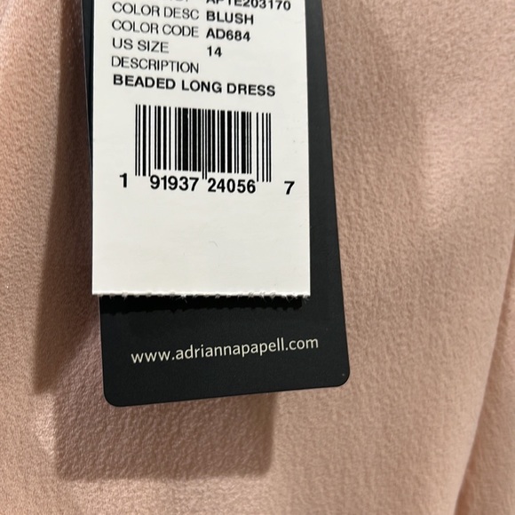 Blush Adrianna Papell Gown w/ elbow length beaded sleeves - Picture 7 of 7